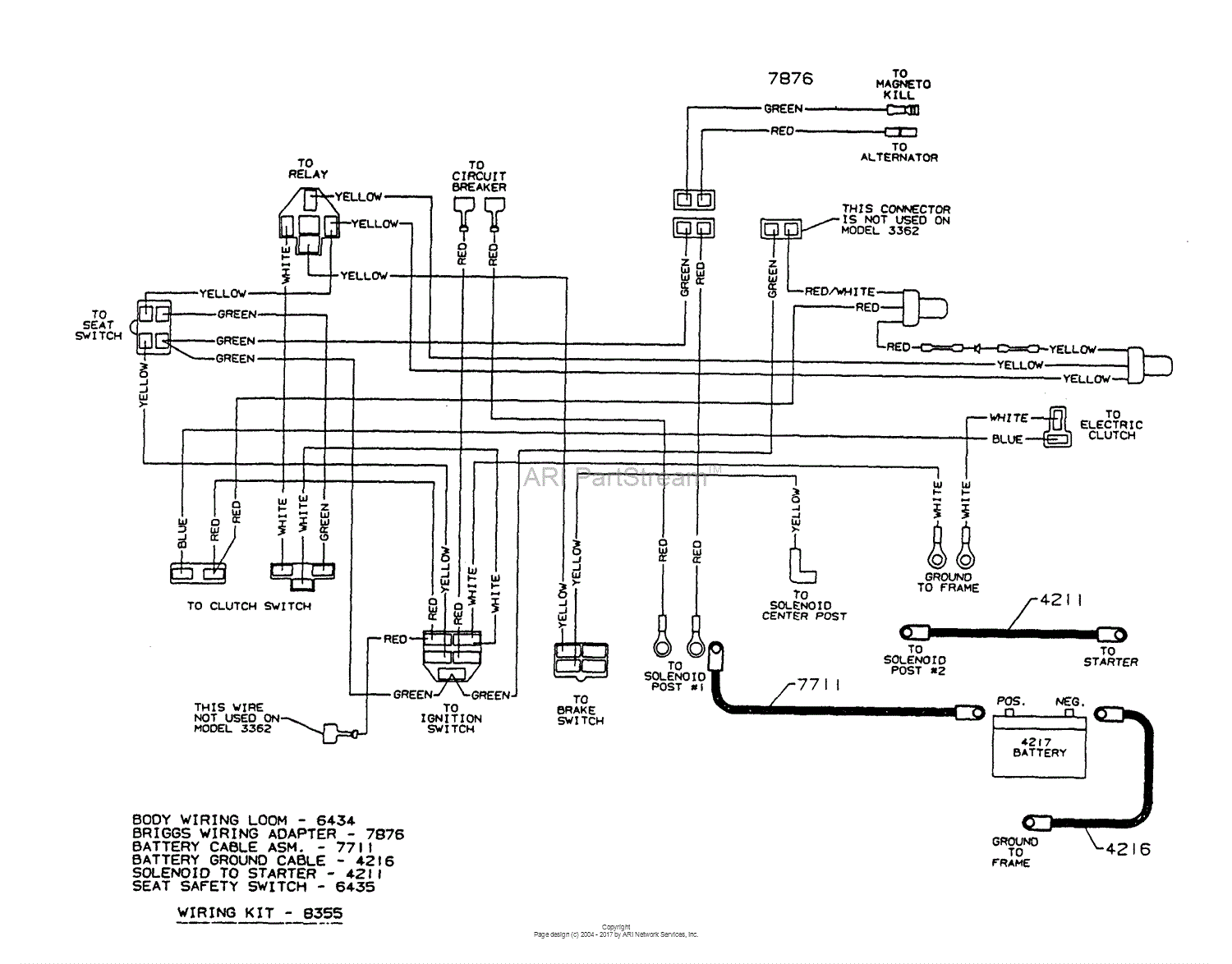 Dixon Ztr 3362  1997  Parts Diagram For Wiring Assembly