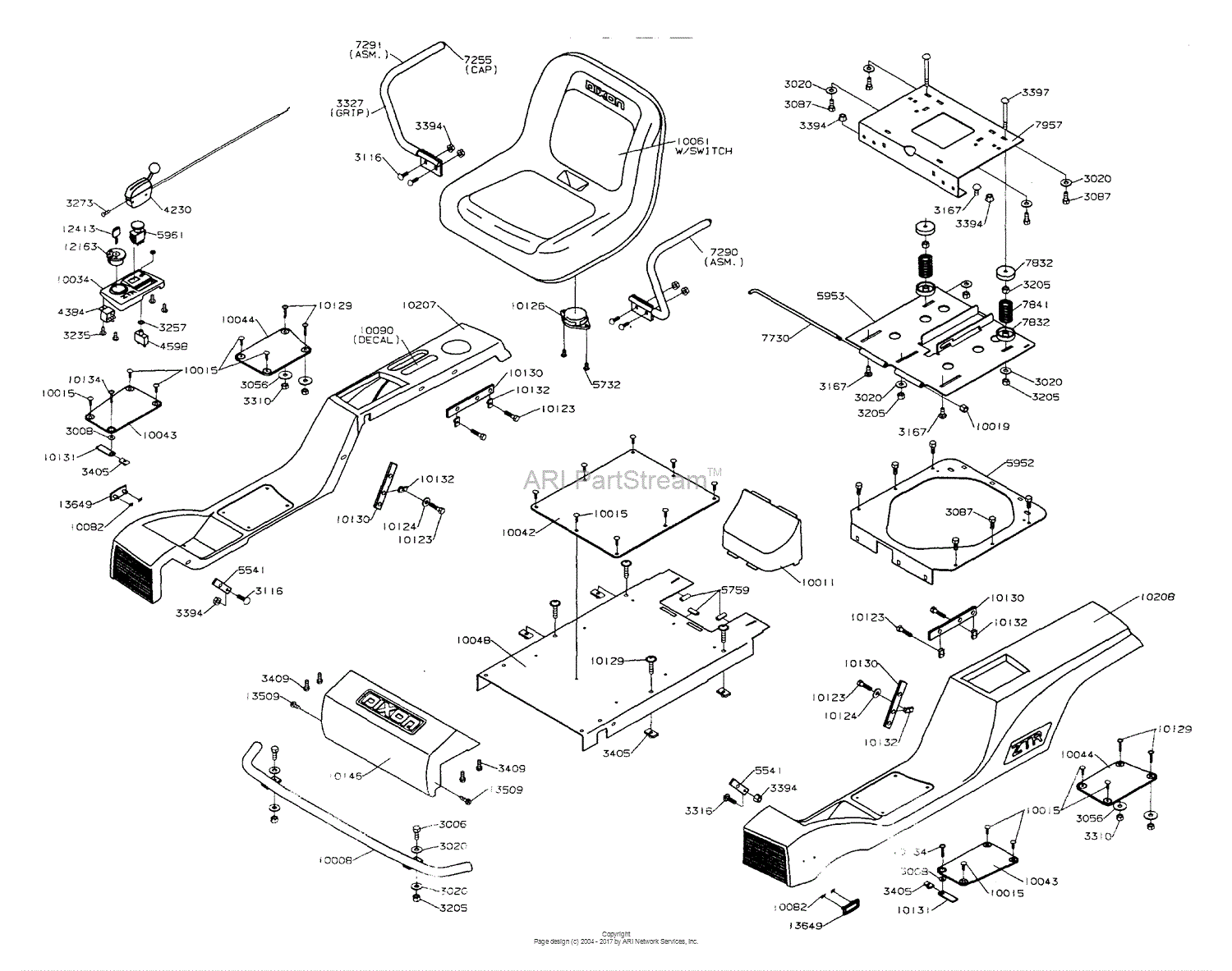 Dixon ZTR 3363 (2003) Parts Diagram for BODY