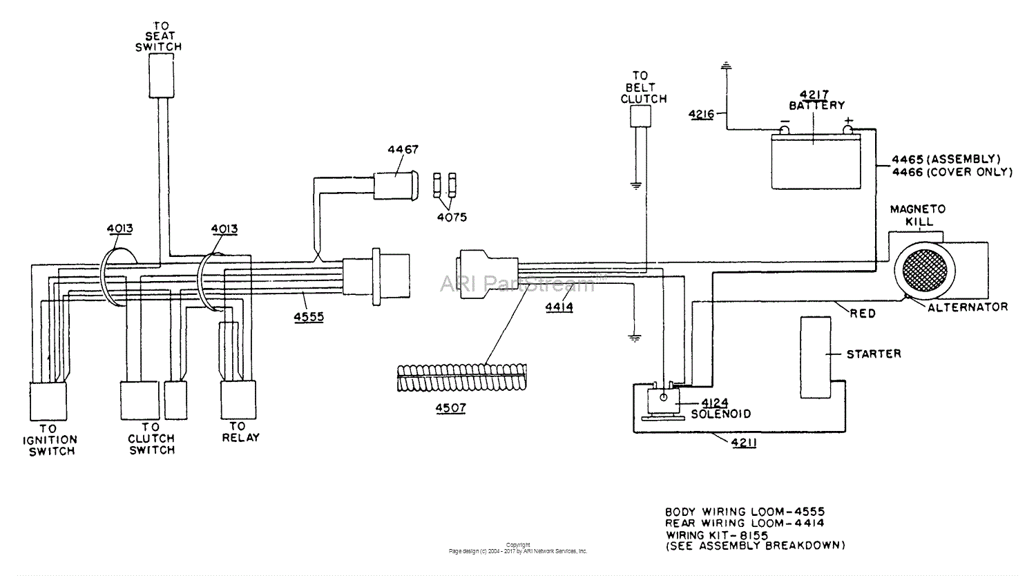 Dixon Ztr 361  1989  Parts Diagram For Wiring Assembly