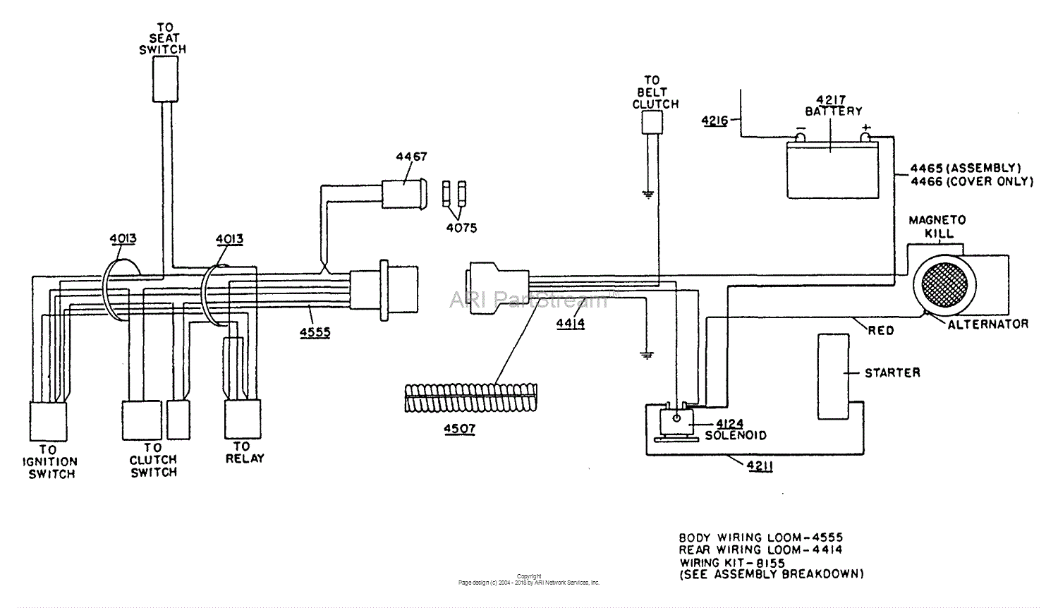 Dixon Ztr 361  1990  Parts Diagram For Wiring Assembly