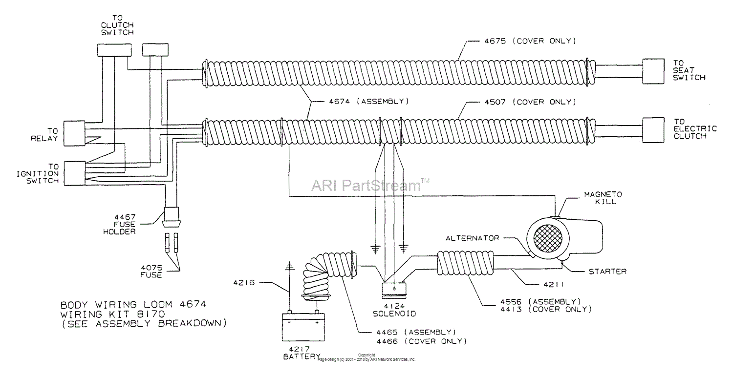 Dixon ZTR 361 (1991) Parts Diagram for WIRING ASSEMBLY kawasaki 100 wiring diagram 