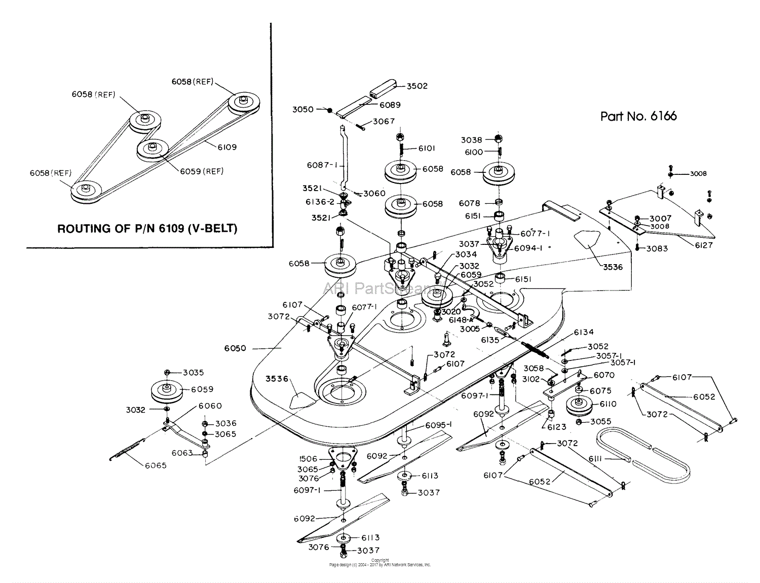 Dixon ZTR 422 (1982) Parts Diagram for MOWER DECK ASSEMBLY 42"