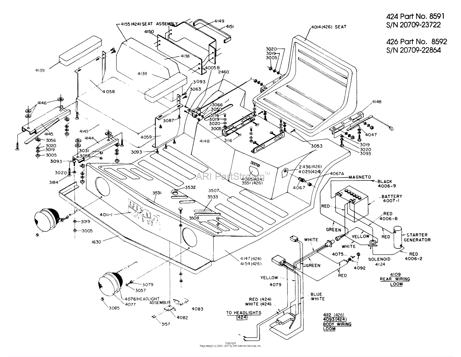 Dixon Ztr 424  1983  Parts Diagram For Body Assembly P  N