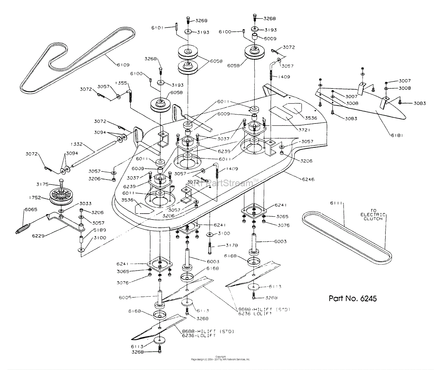 Dixon ZTR 428 (1991) Parts Diagram for MOWER DECK ASSEMBLY