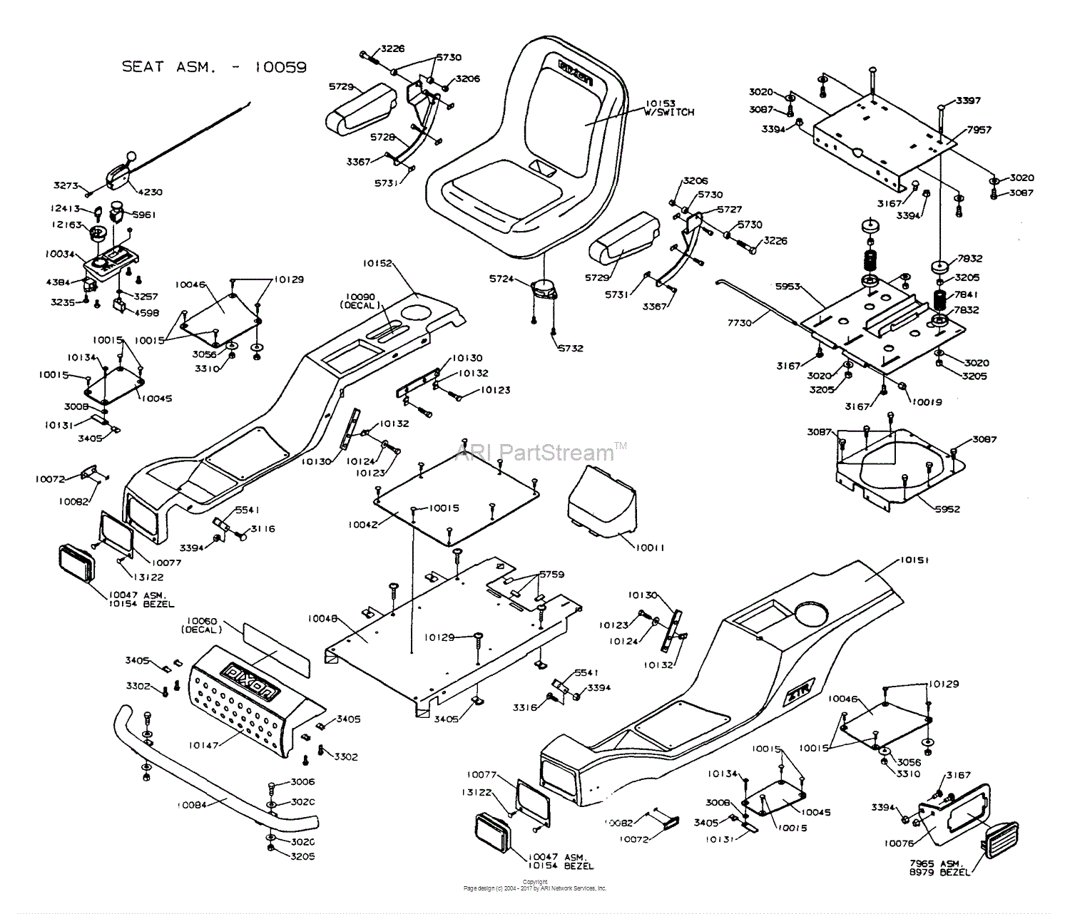 Dixon ZTR 4423 (2001) Parts Diagram for BODY