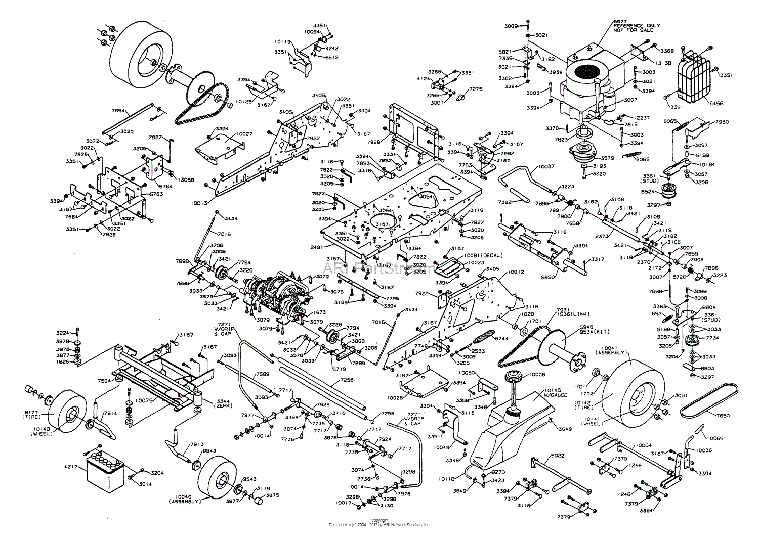 Dixon ZTR 4423 (2002) Parts Diagram for CHASSIS