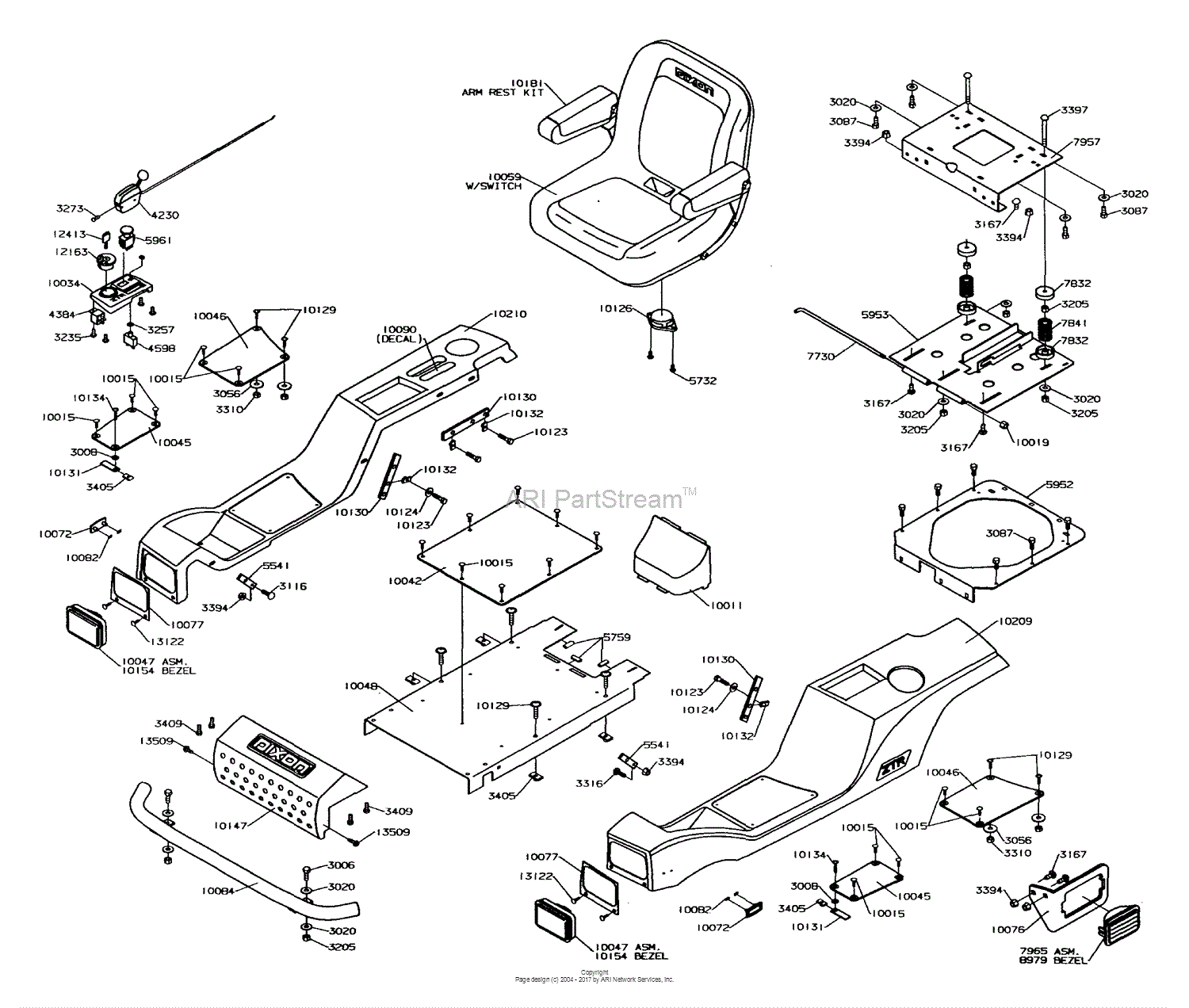 Dixon ZTR 4423 (2003) Parts Diagram for BODY