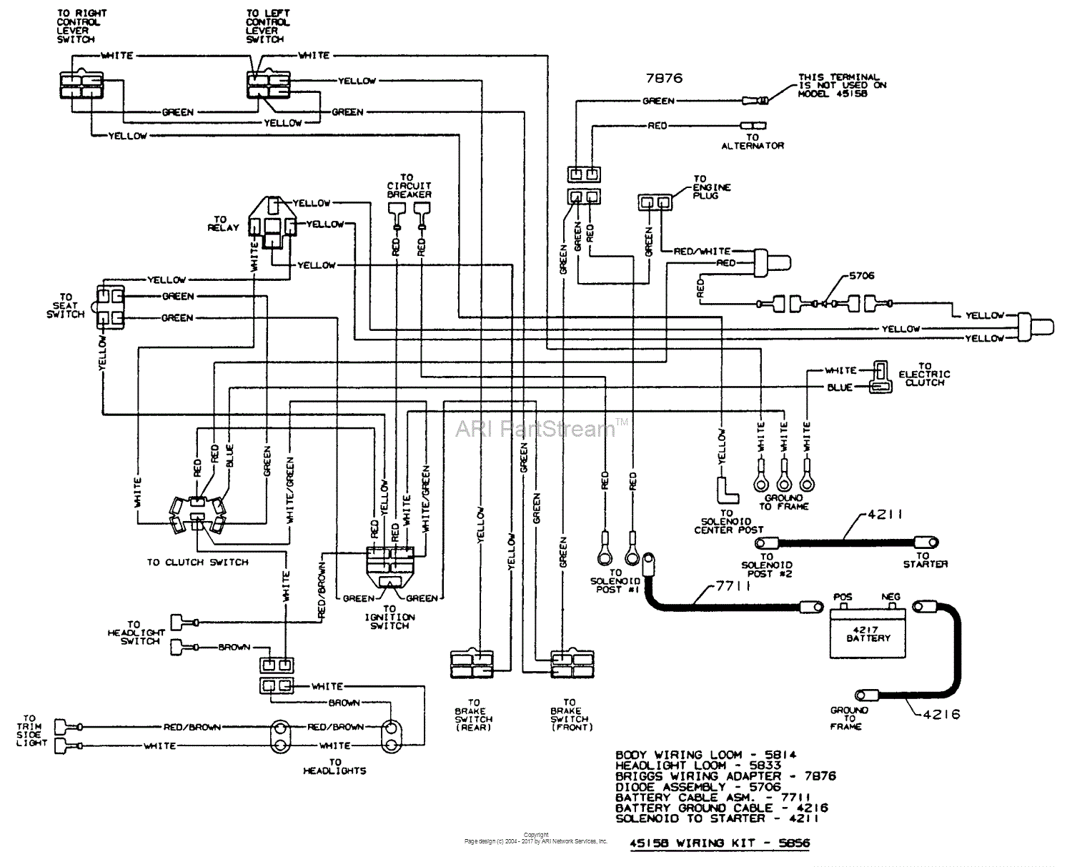 Dixon ZTR 4515B (1998) Parts Diagram for WIRING craftsman lawn mower electrical schematics 
