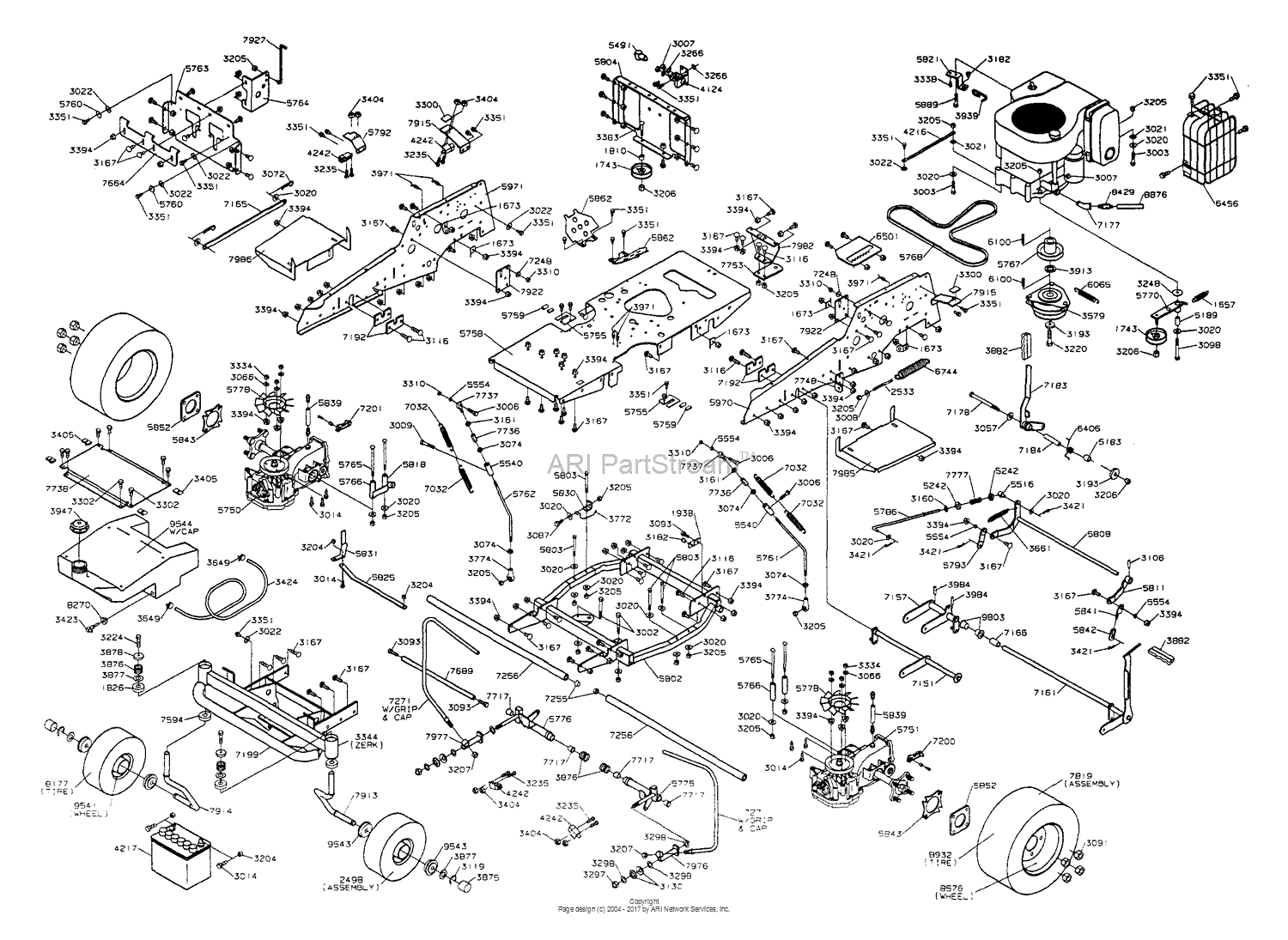 Dixon ZTR 4515B (1999) Parts Diagram for CHASSIS