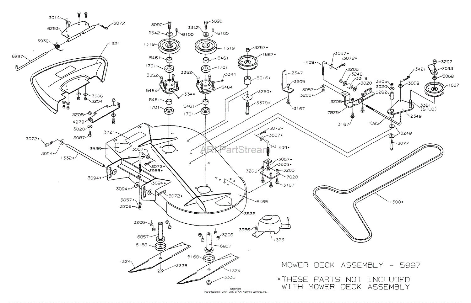 Dixon ZTR 4515B (1999) Parts Diagram for MOWER DECK 36"