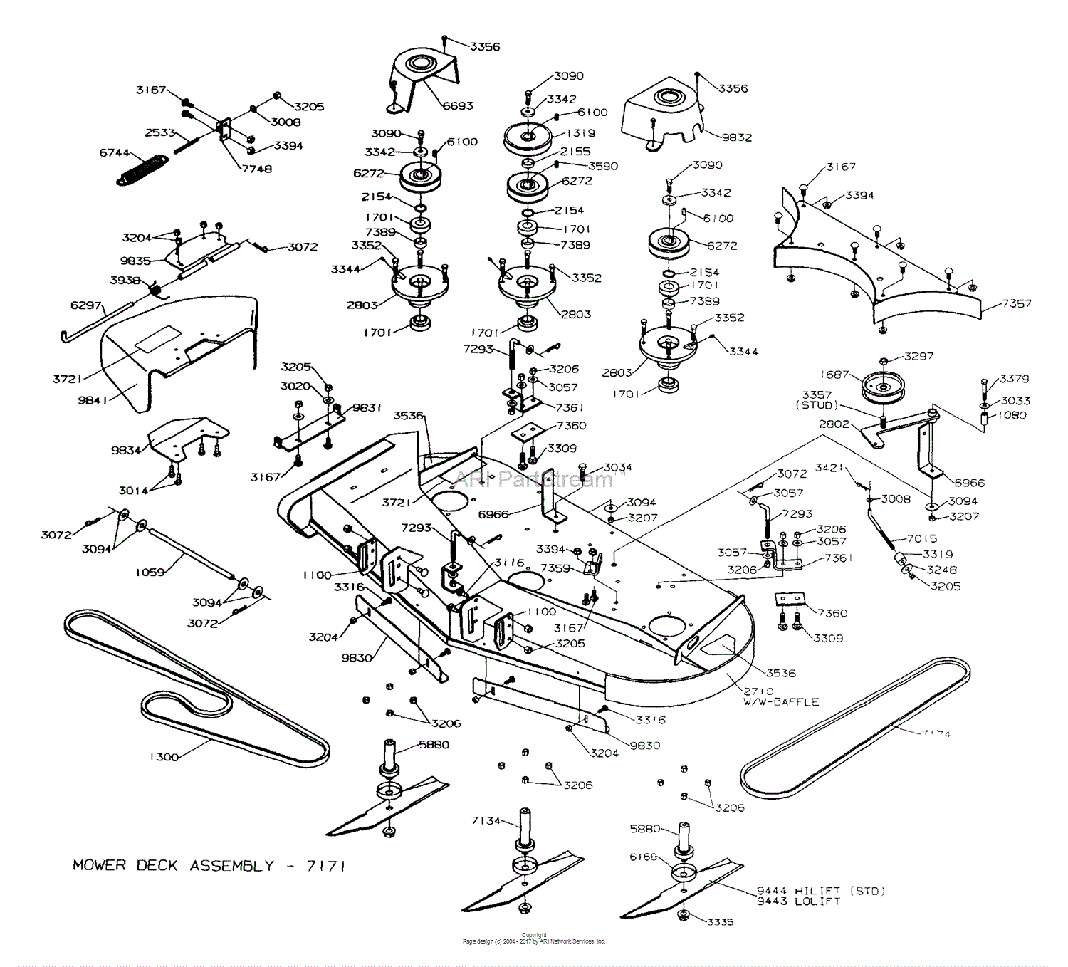 Dixon ZTR 4515B (2000) Parts Diagram for MOWER DECK 50"