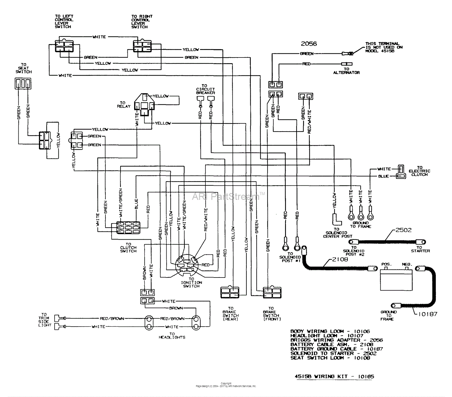 Dixon ZTR 4515B (2003) Parts Diagram for WIRING