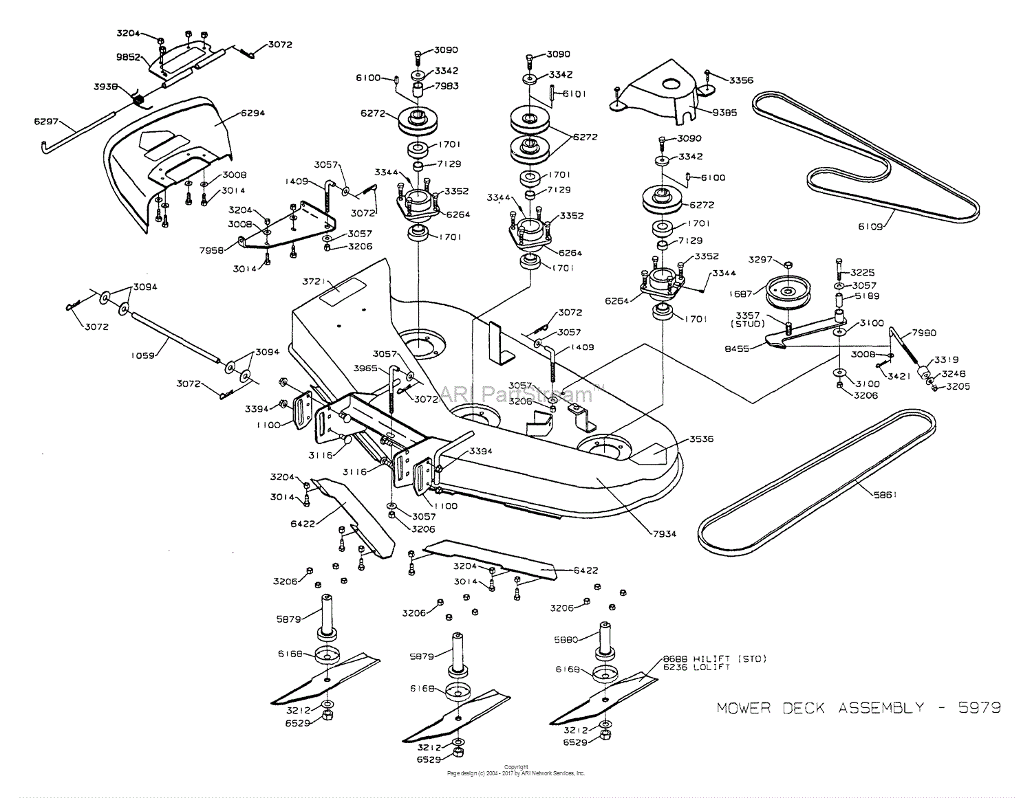 Dixon ZTR 4516K (2002) Parts Diagram for MOWER DECK 42