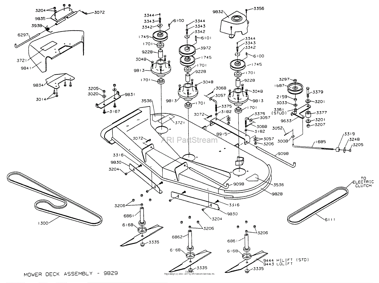 Dixon ZTR 5022 (1998) Parts Diagram for MOWER DECK 50" (5000 SERIES)