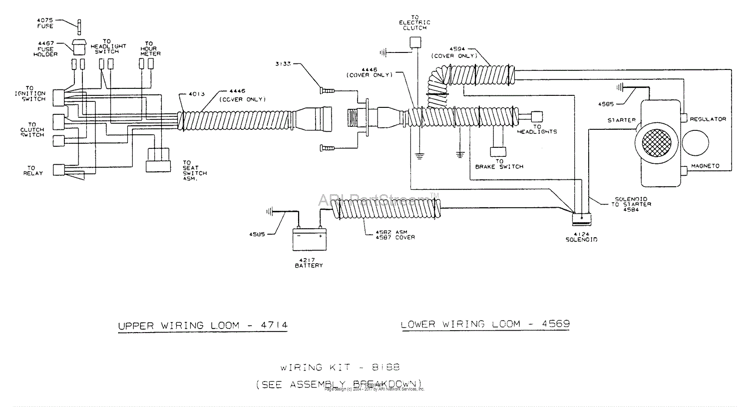 Dixon Ztr 503  1991  Parts Diagram For Wiring Assembly