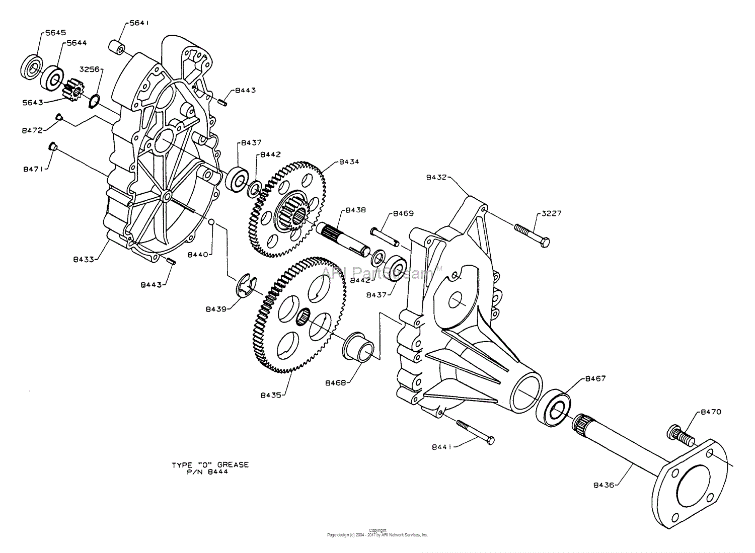 Dixon Ztr 503  1993  Parts Diagram For Gearbox Assembly