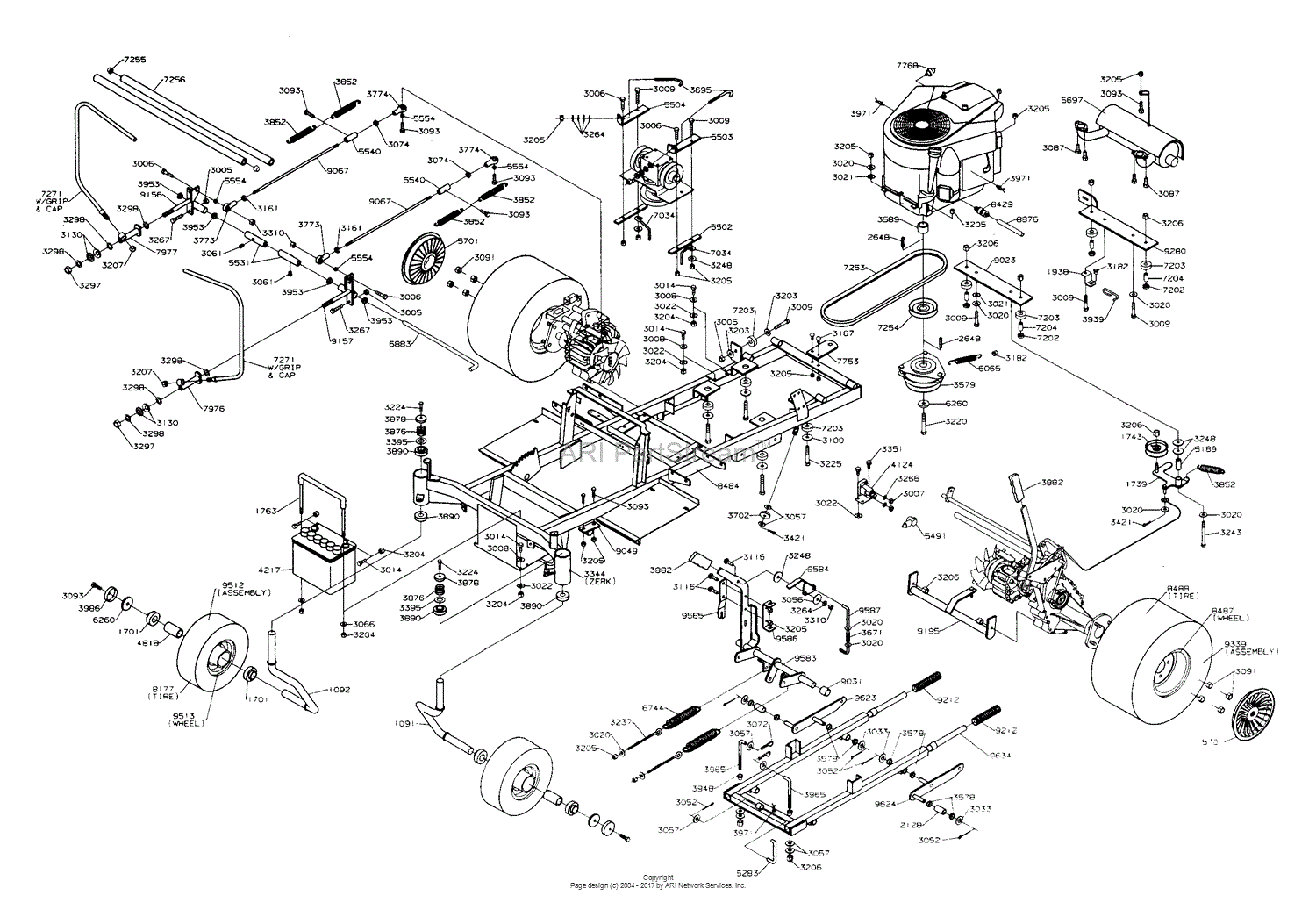 Dixon ZTR 5425 (2000) Parts Diagram for CHASSIS