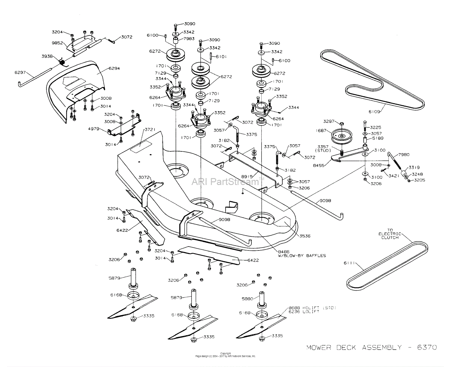 Dixon ZTR 5425 (2000) Parts Diagram for MOWER DECK 42