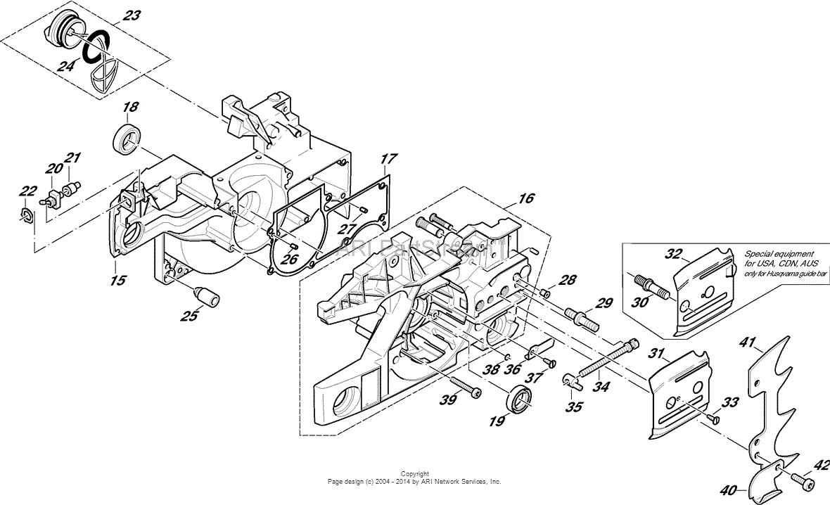 Dolmar PS-9010 Chain Saws - Gasoline Parts Diagram for Crankcase