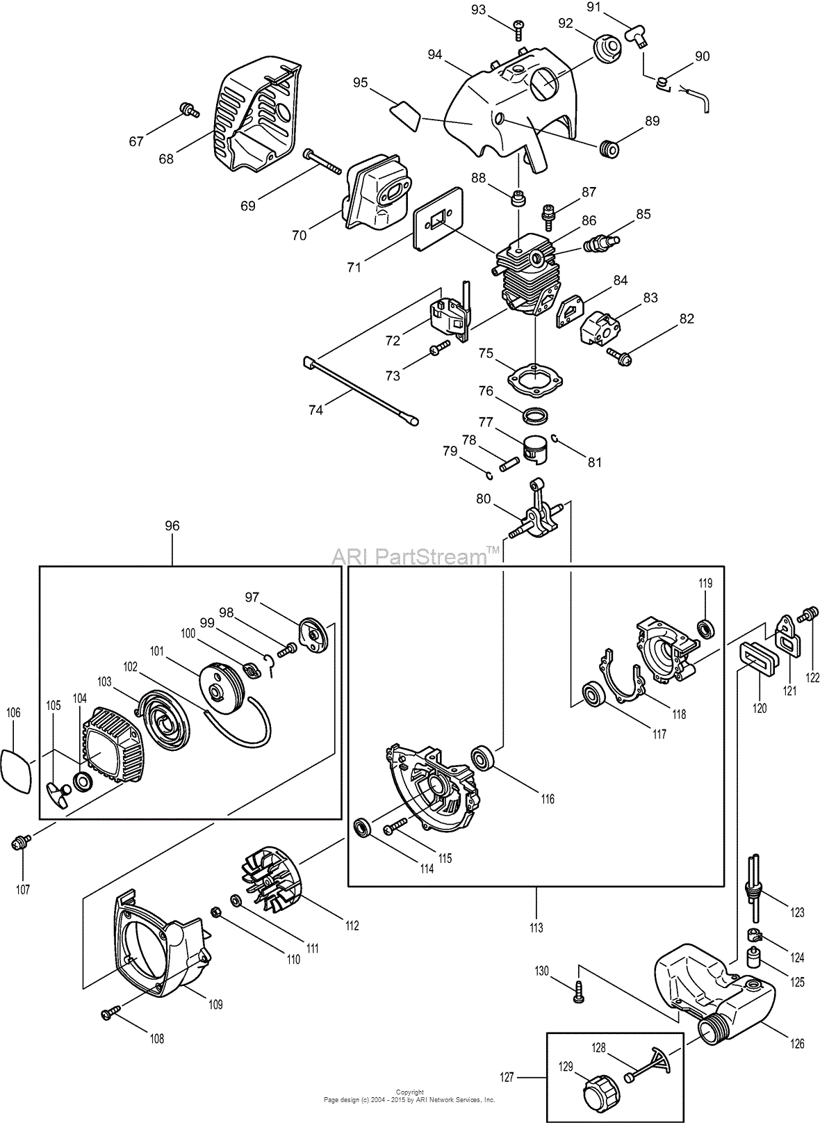 Dolmar Ht-2249d Hedge Trimmers - Gasoline Parts Diagram For Crankcase 