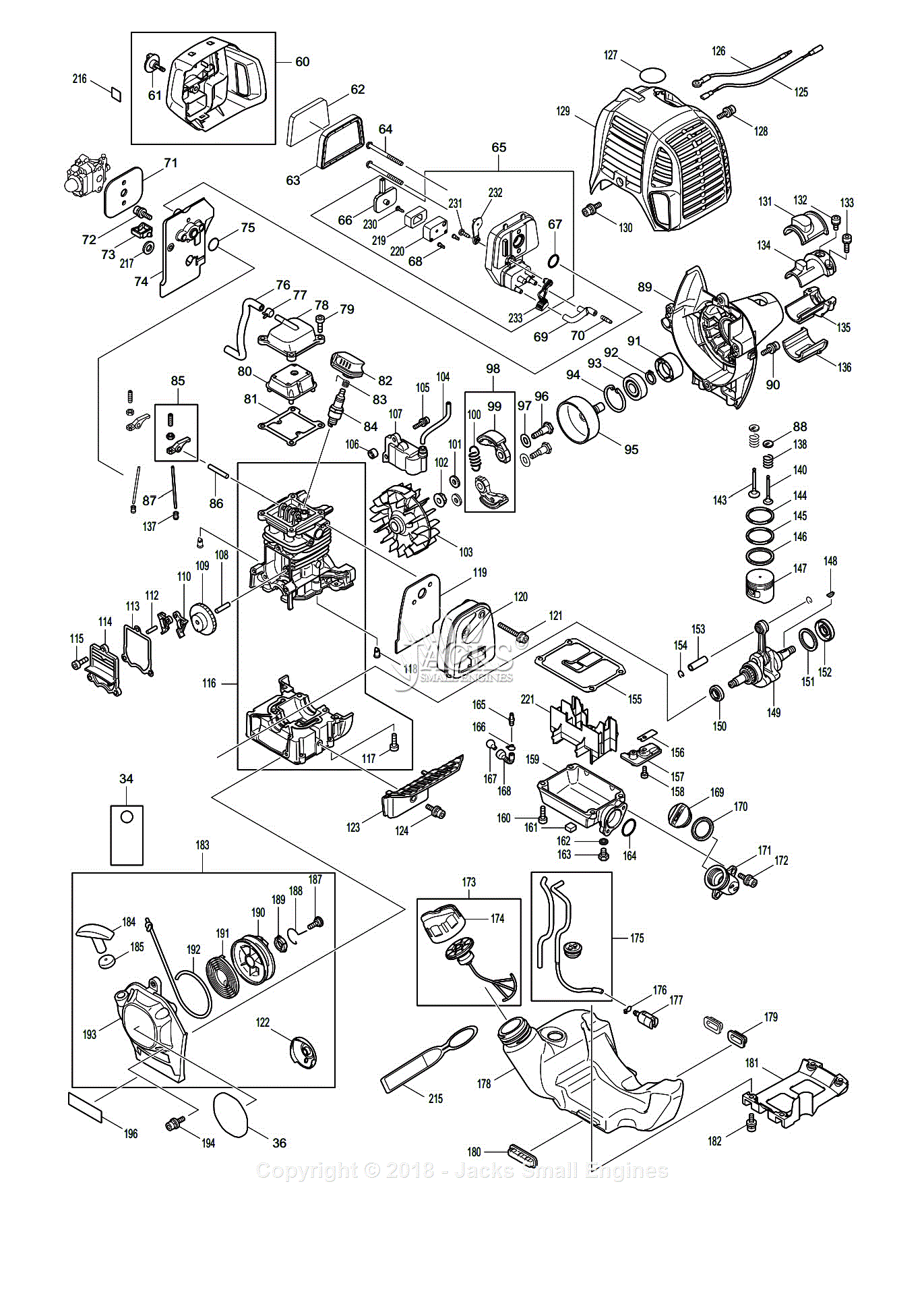 Dolmar MS-256.4 C String Trimmers & Brush Cutters Parts Diagram for Motor