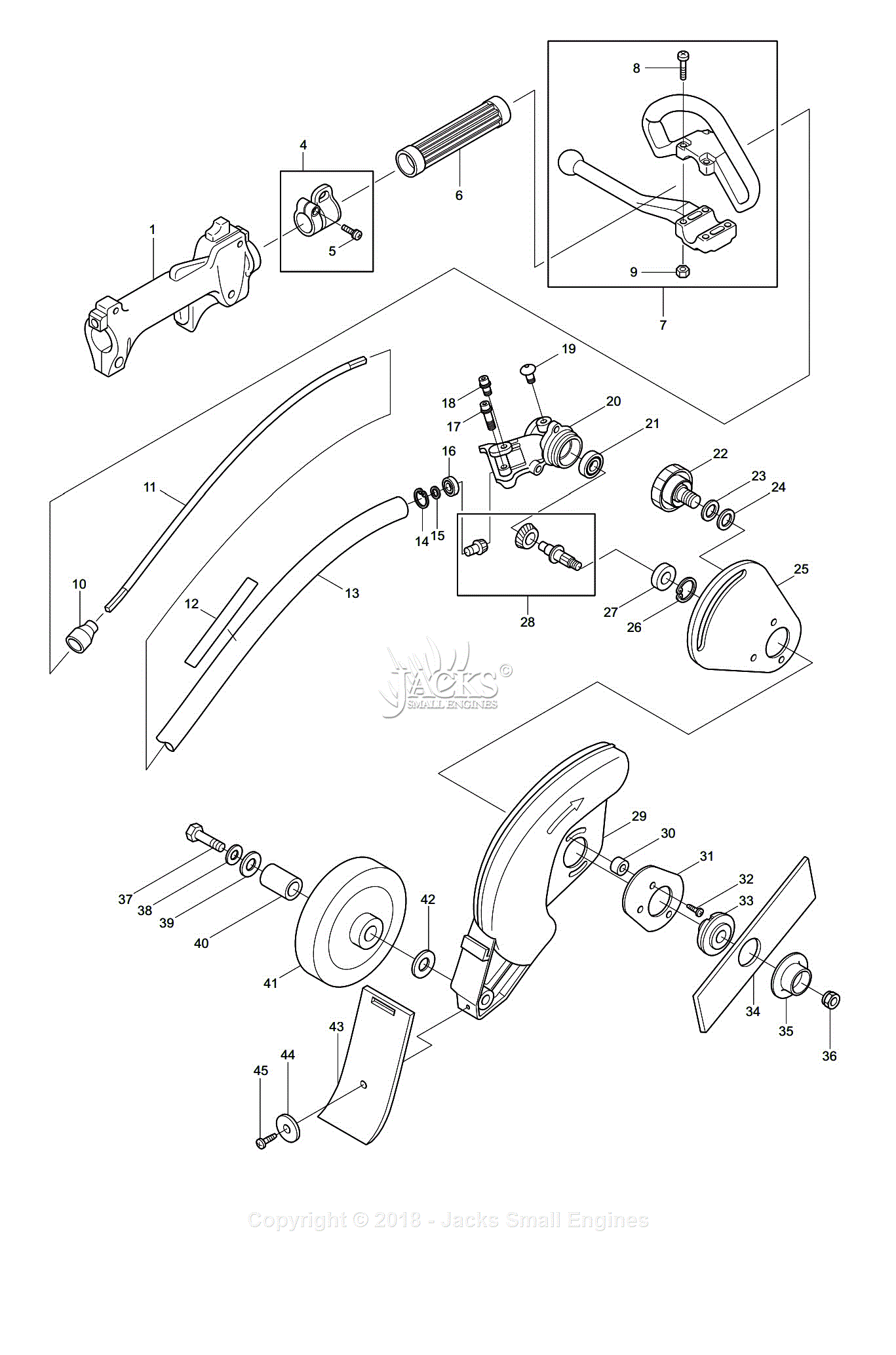 Dolmar Pe 251 String Trimmers And Brush Cutters Parts Diagram For Pipe Handle Gear Case 1134