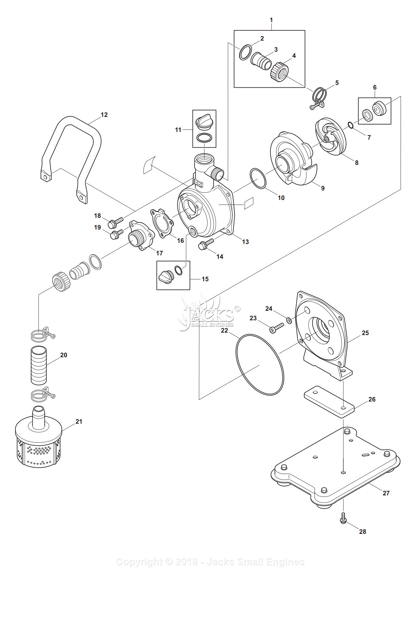 Dolmar MP-352.4 Water Pump Parts Diagram for Pump