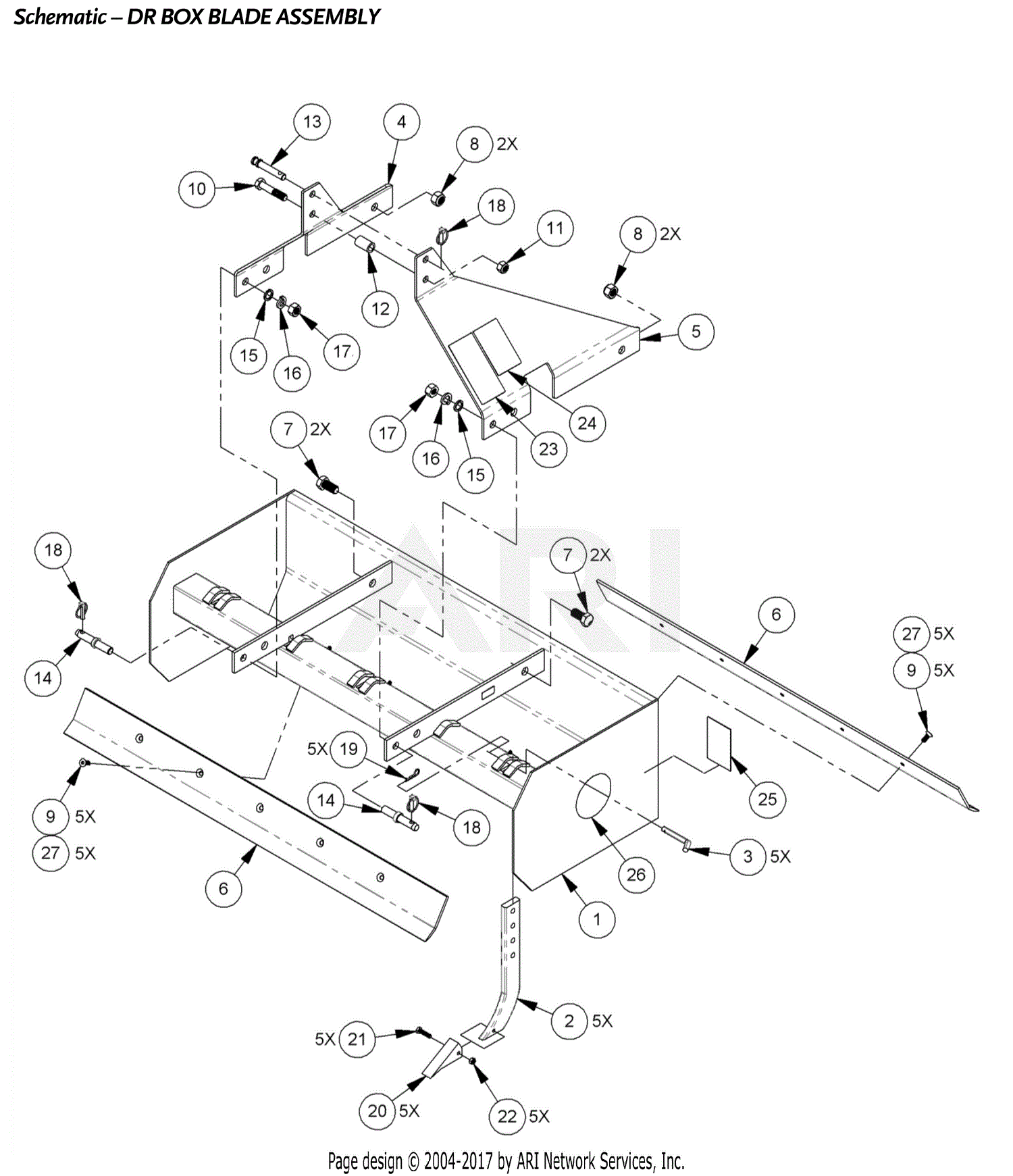 Dr Power 3pt Box Blade Parts Diagram For 3pt Box Blade Assembly
