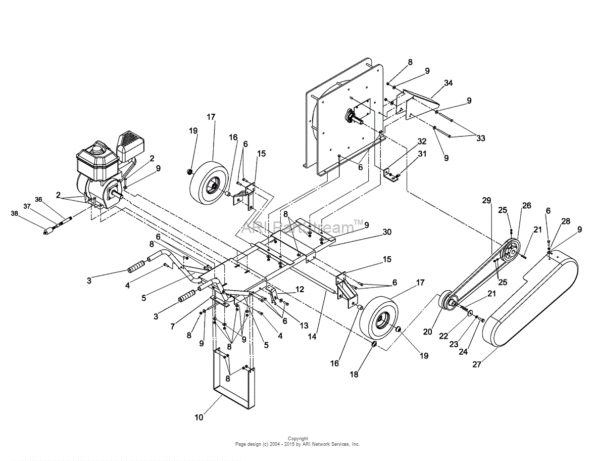 DR Power 10HP Chipper With Handcart Frame Model# C103 (Ser# 06000G To ...