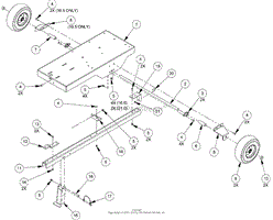 DR Power 21 FPT Chipper Parts Diagram for Base and Wheels Assembly-Road Tow