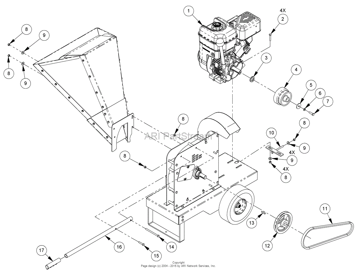 DR Power 11.5 Prermier Chipper Parts Diagram for Drive Assembly