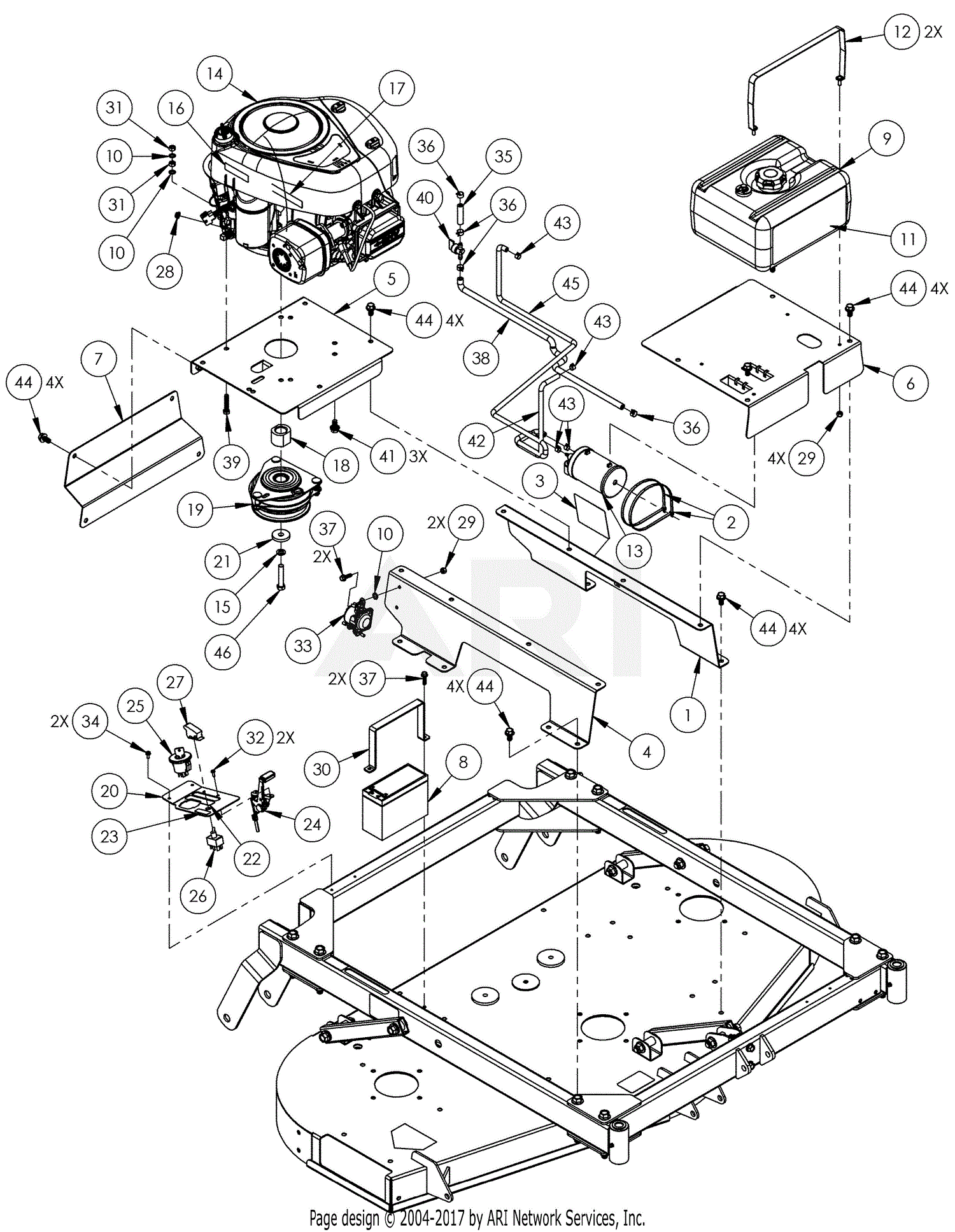 Dr tow outlet behind finish mower