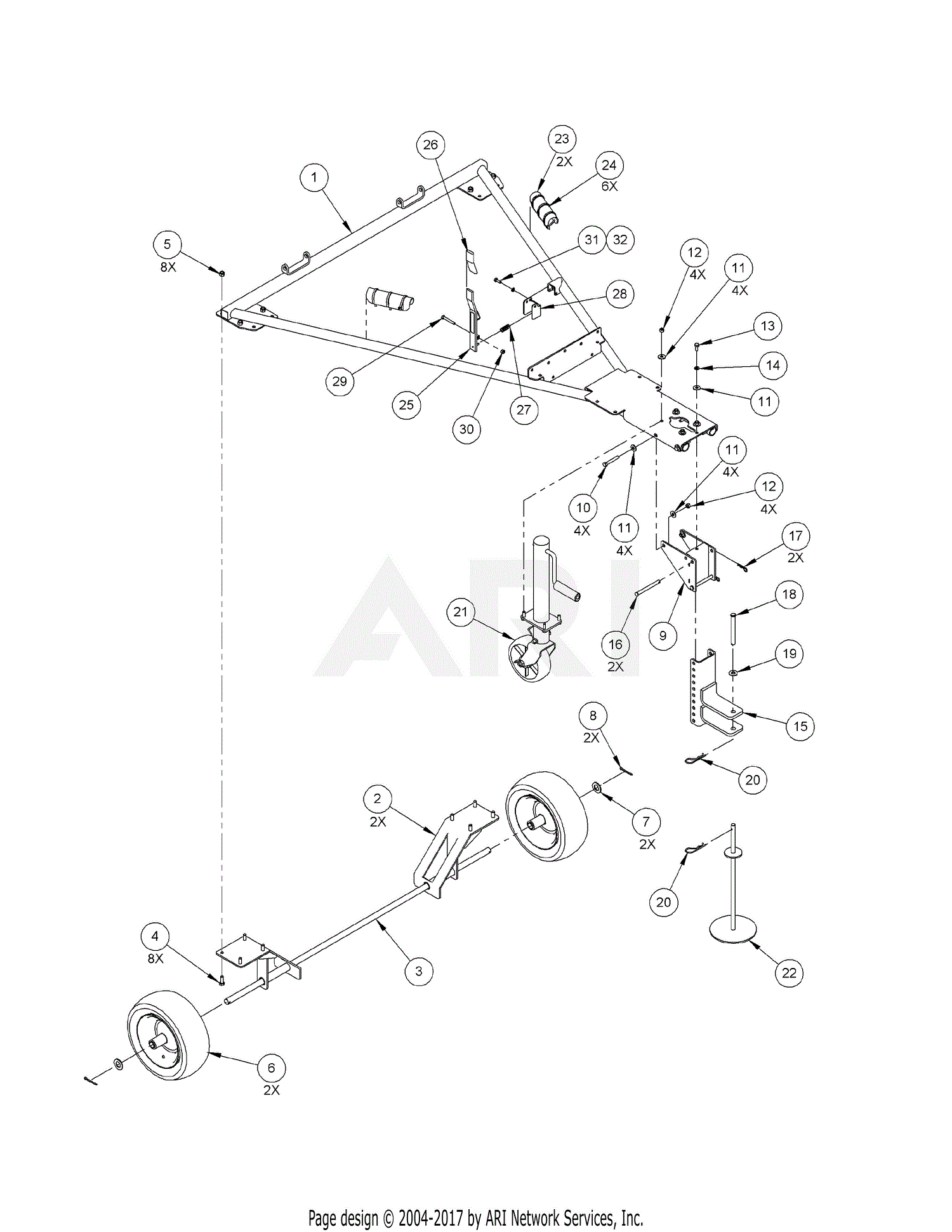 DR Power Lawn Vacuum Parts Diagram for LL1_Frame