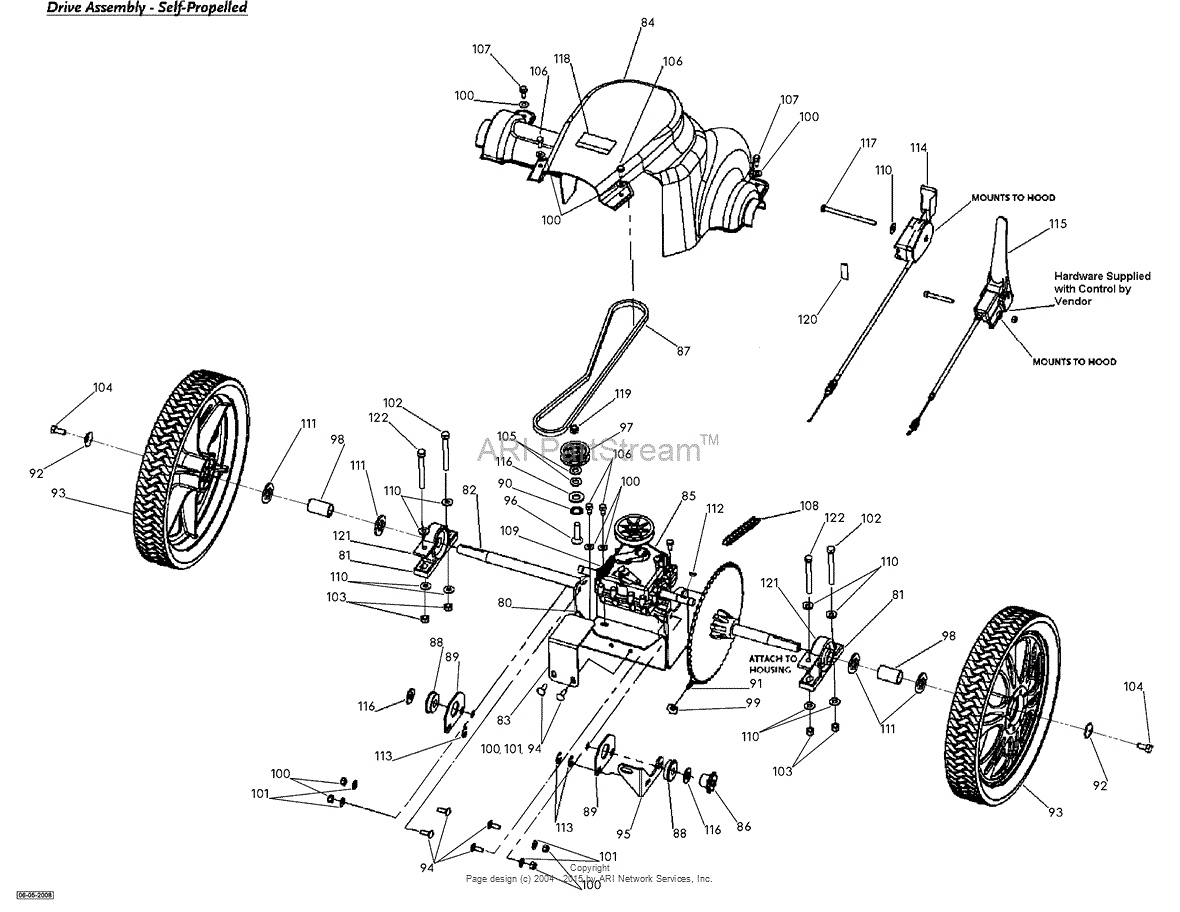 DR Power Walk Behind WLL Ser# WLL0000001 Parts Diagram for Rear Axle