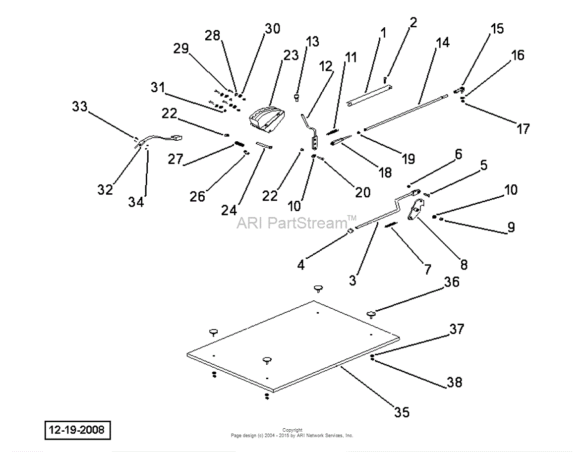 DR Power 4x2 Ride On PowerWagon Parts Diagram for Dump Release & Gear