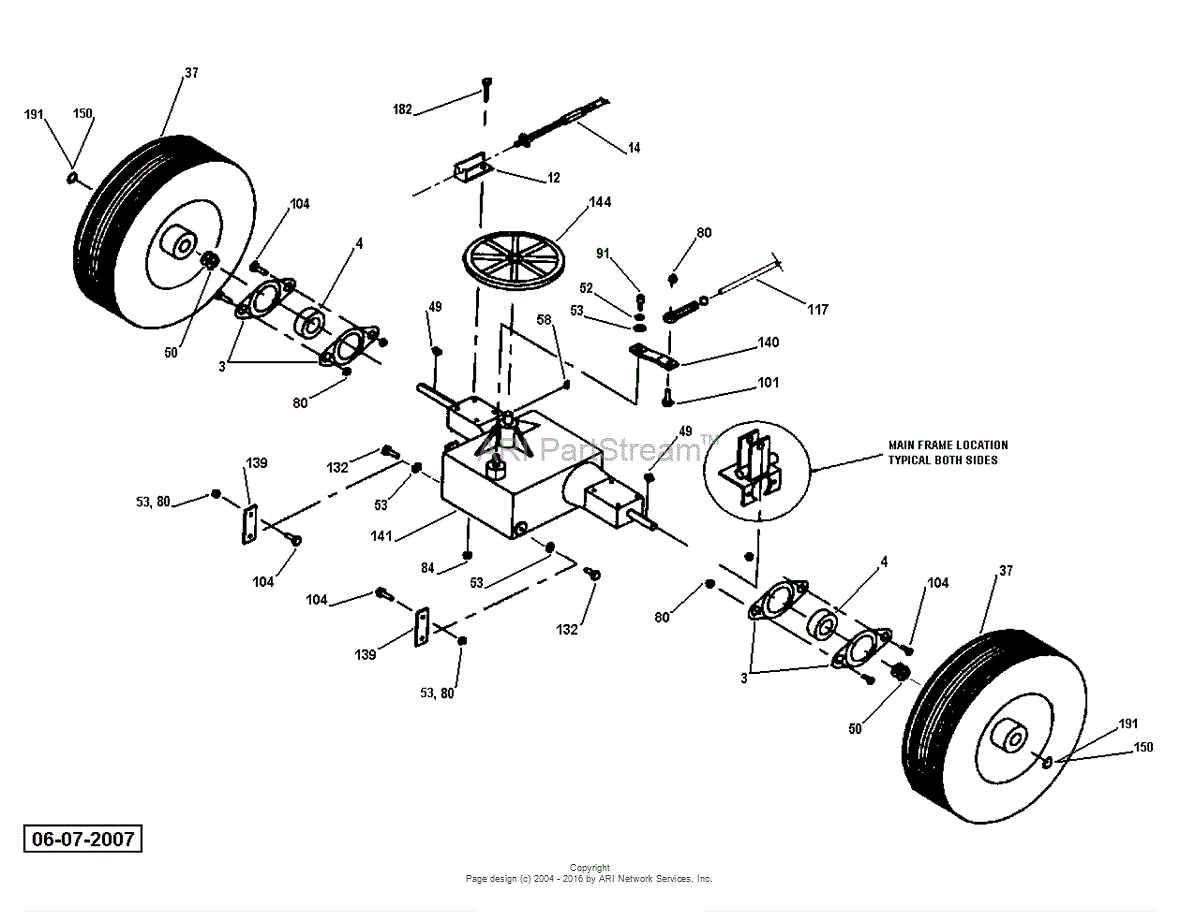 DR Power 5.0/5.5 HP PowerWagon Premier Parts Diagram for Axle