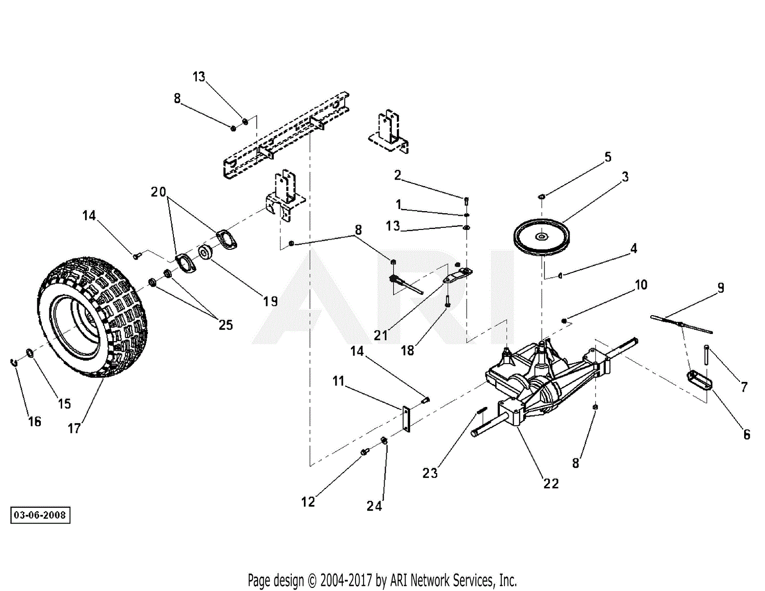 DR Power PowerWagon Pro SN# PW6E22392 To Current Parts Diagram for Axle