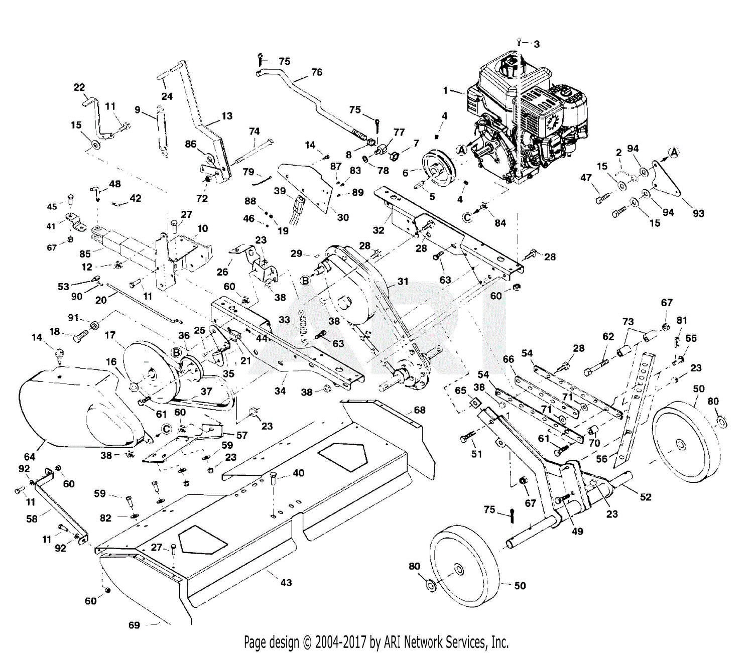 DR Power Roto Hog Premier Ser # TPT009189 To Current Parts Diagram for ...