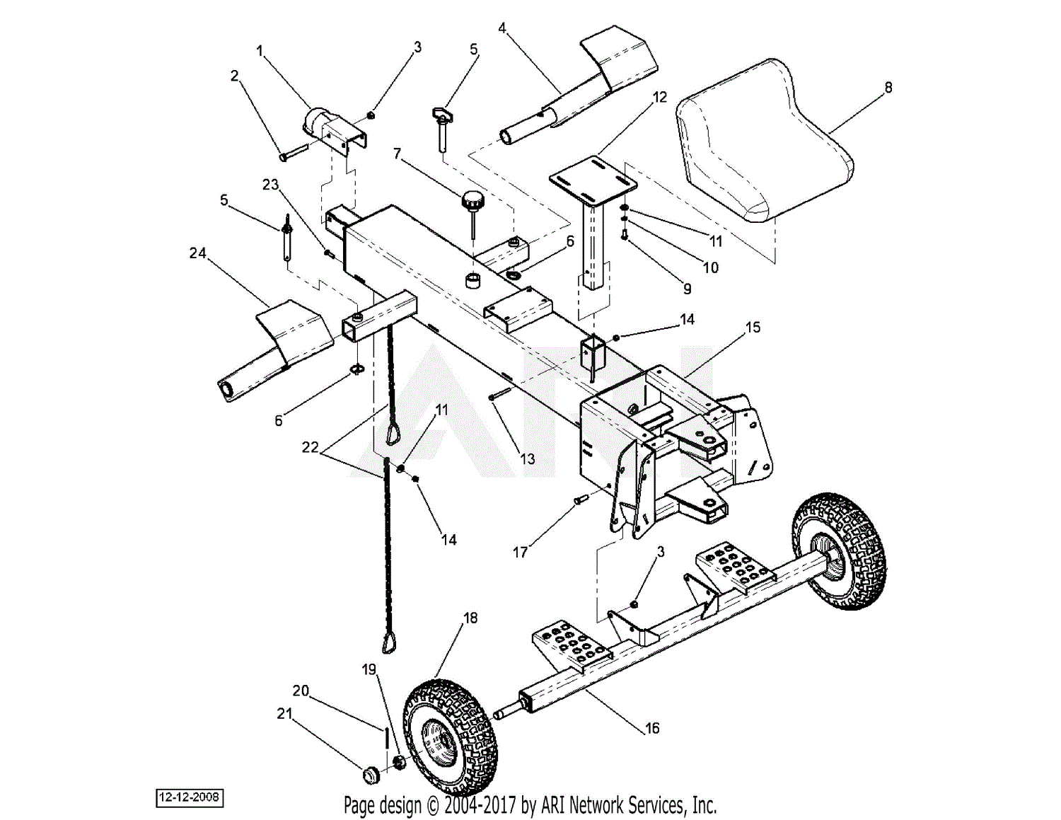 DR Power DR Backhoe Ser# BHO000001 Parts Diagram for Tongue and Axle