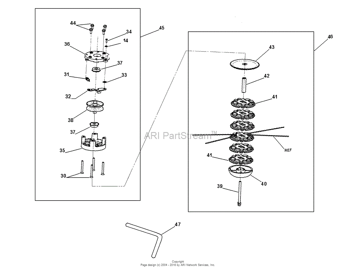 DR Power TR2 Sprint Parts Diagram for Mow Ball (TM) Assembly