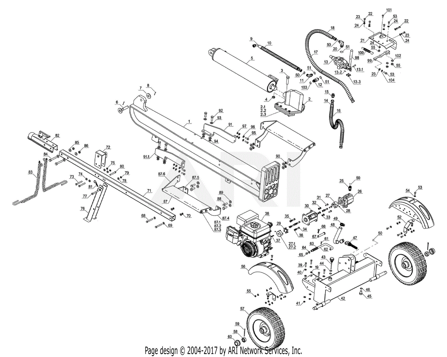 DR Power WH1 Vertical/Horizontal Log Splitter Ser WH1001001