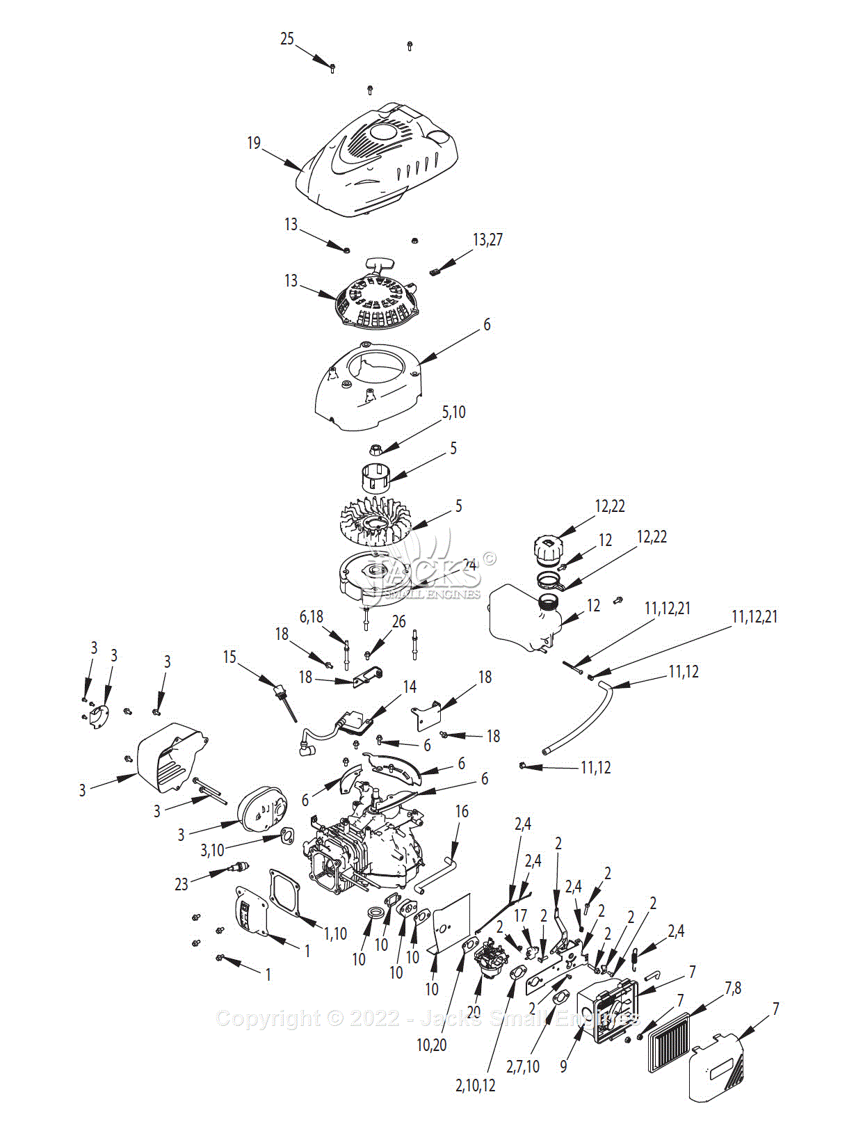 Earthquake Series 017173 Model Year 2014 Parts Diagram For Parts