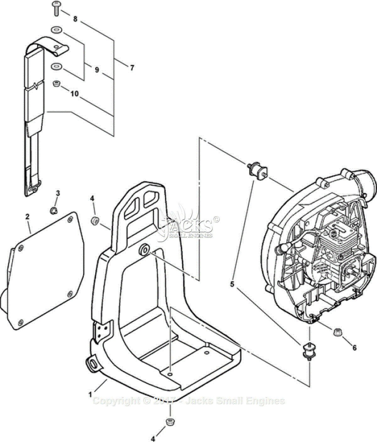 Echo Pb 260i Sn 07001001 07999999 Parts Diagram For Backpack Frame