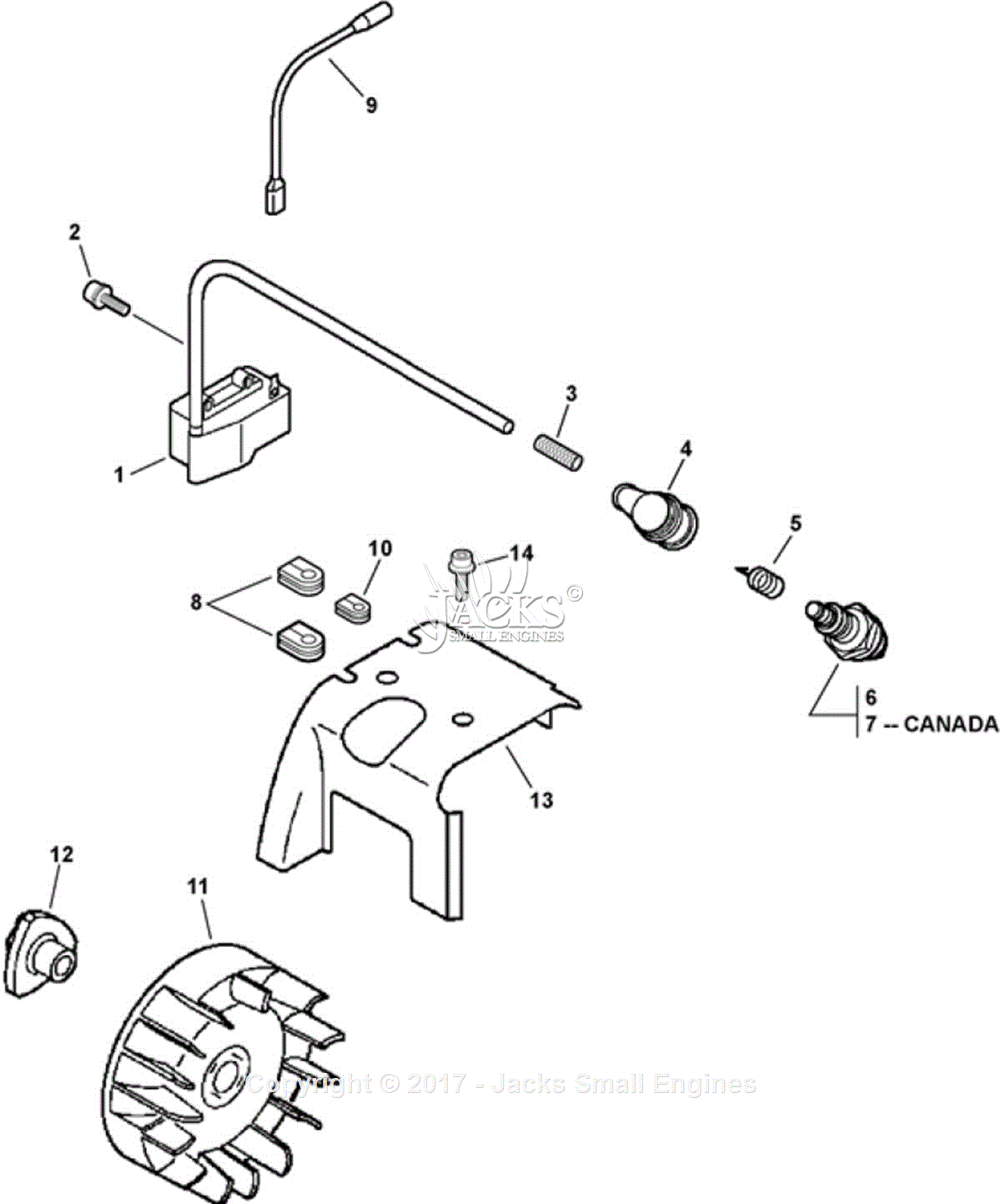 Echo PB-265L S/N: P09312001001 - P09312999999 Parts Diagram for Ignition