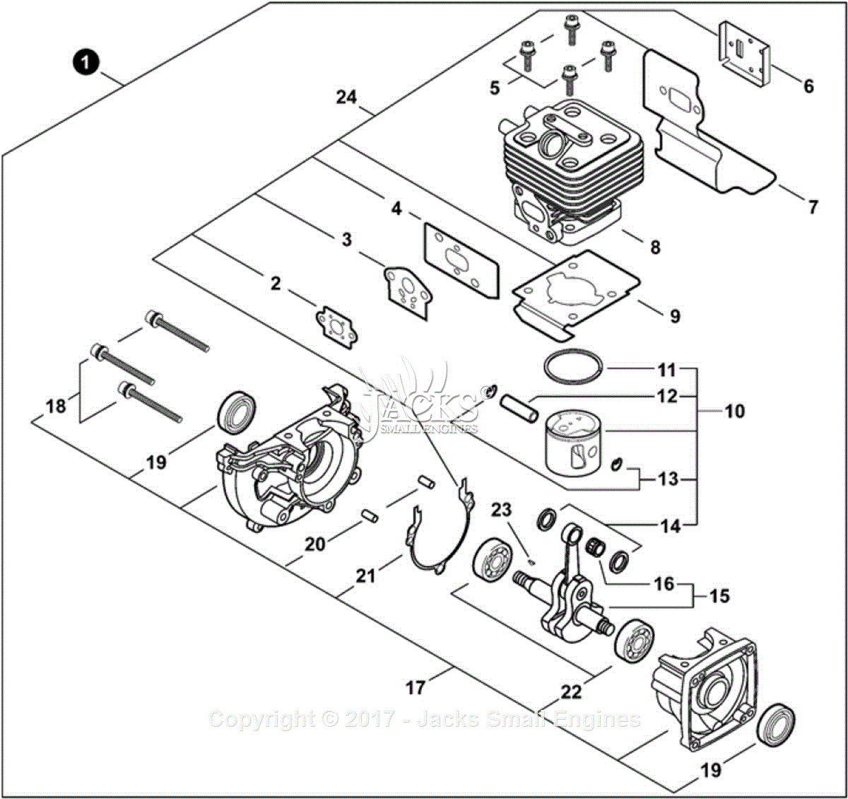 Echo Pb-265ln S N: P43014001001 - P43014999999 Parts Diagram For Engine