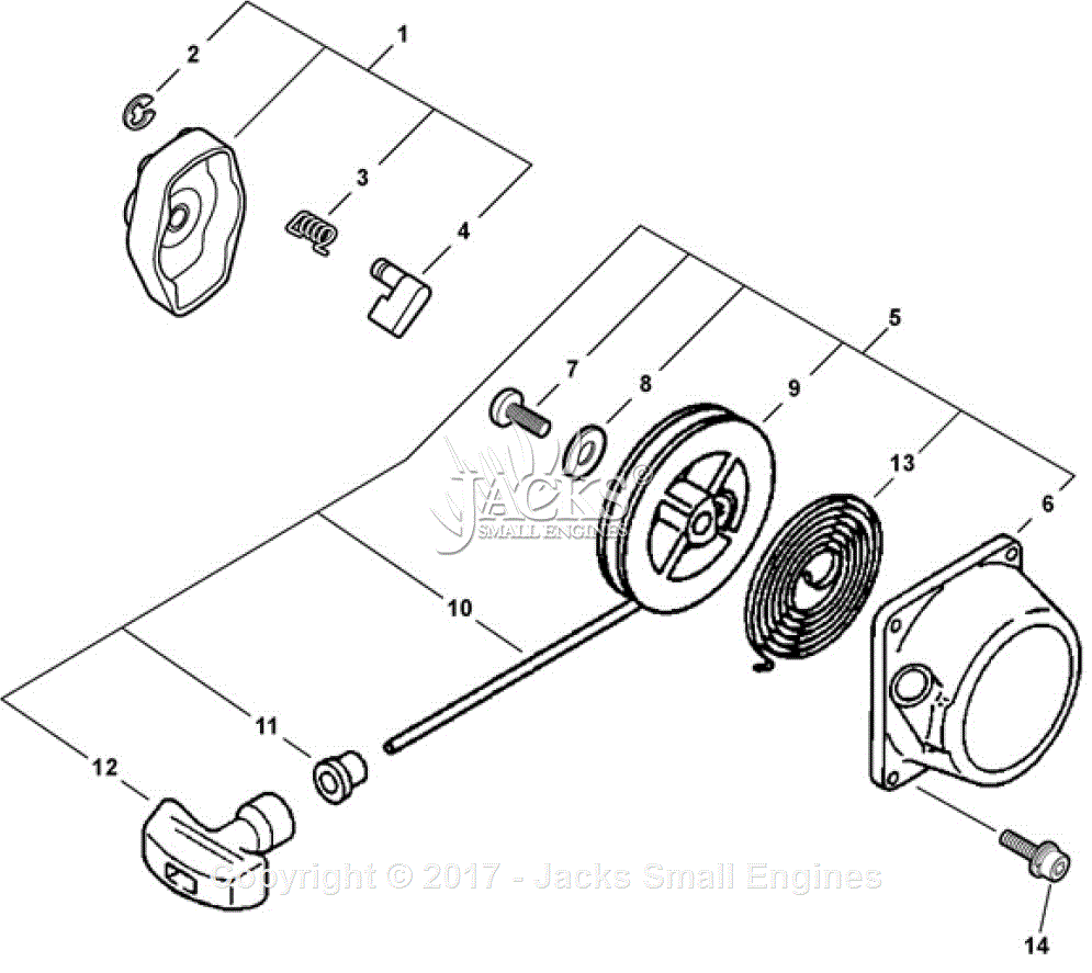 Echo PB-413H S/N: P08011001001-P08011999999 Parts Diagram for Starter