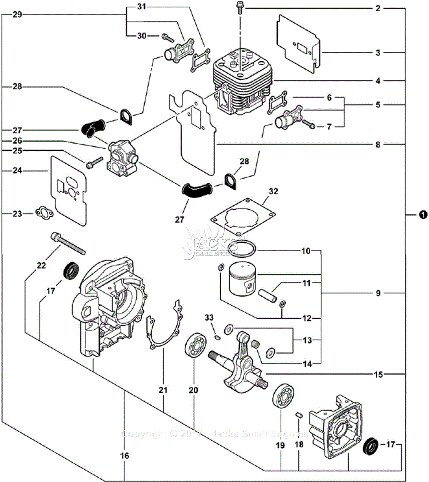 Echo Pb-500t S N: P02011001001-p02011999999 Parts Diagram For Engine S 