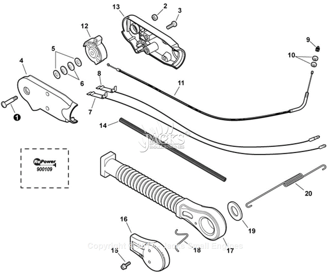 Echo PB-650 S/N: 03001001-03999999 Parts Diagram for Hip Mount Throttle