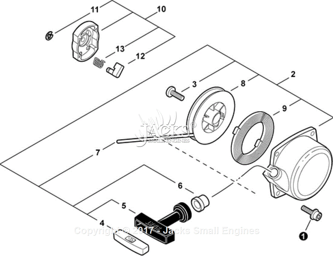 Echo Pb 750h Sn 05001001 05999999 Parts Diagram For Starter Sn