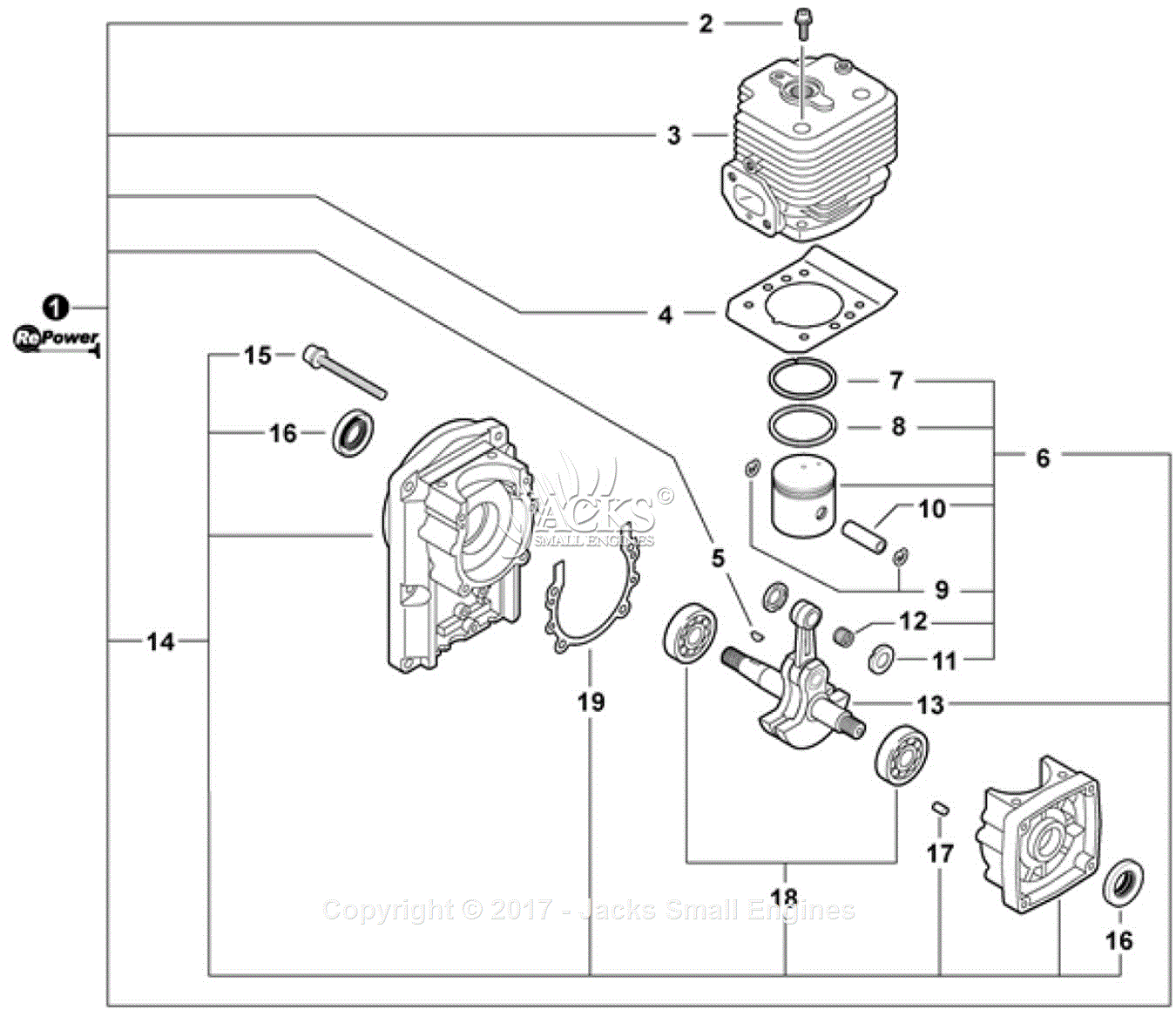 Echo Pb 750t Sn 05001001 05999999 Parts Diagram For Engine Short